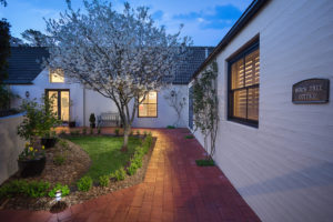 Cottage twilight Real Estate Photography highlight, garden, blossom tree, Sydney professional real estate photographer Luke Zeme