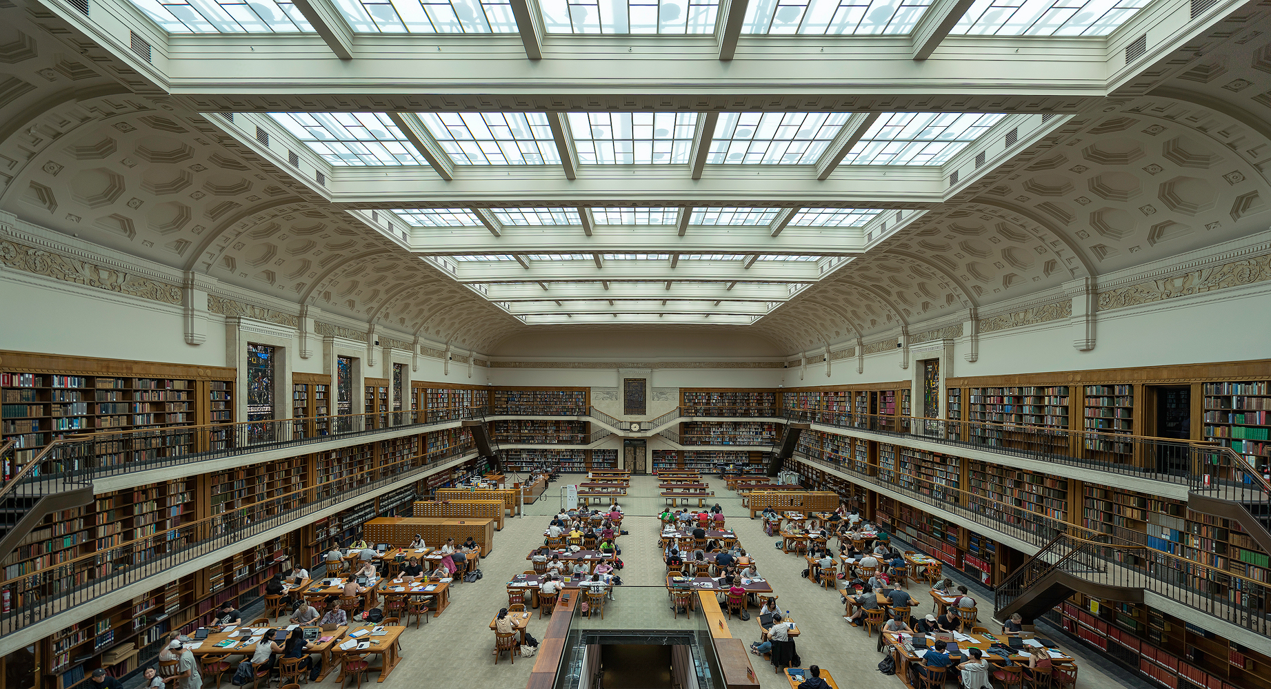 State Library Of NSW, Sydney, Interiors, Bookshelves, Students, Work