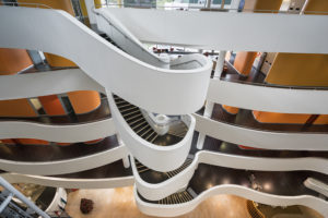 Sydney University, The Charles Perkins Centre Curved Warped Staircase, Amazing stairs, Sydney Architectural Photographer Luke Zeme