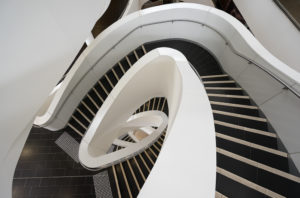 Unbelievable view down Spiral staircase at Sydney University Charles Perkins Centre, Sydney architecture, Photography by Professional Architecture photographer Luke Zeme
